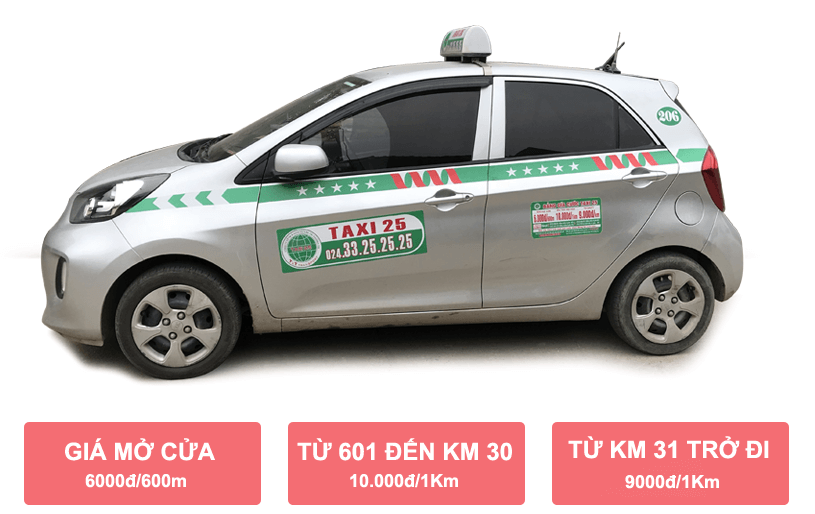 Gía vé khi sử dụng dịch vụ taxi 25