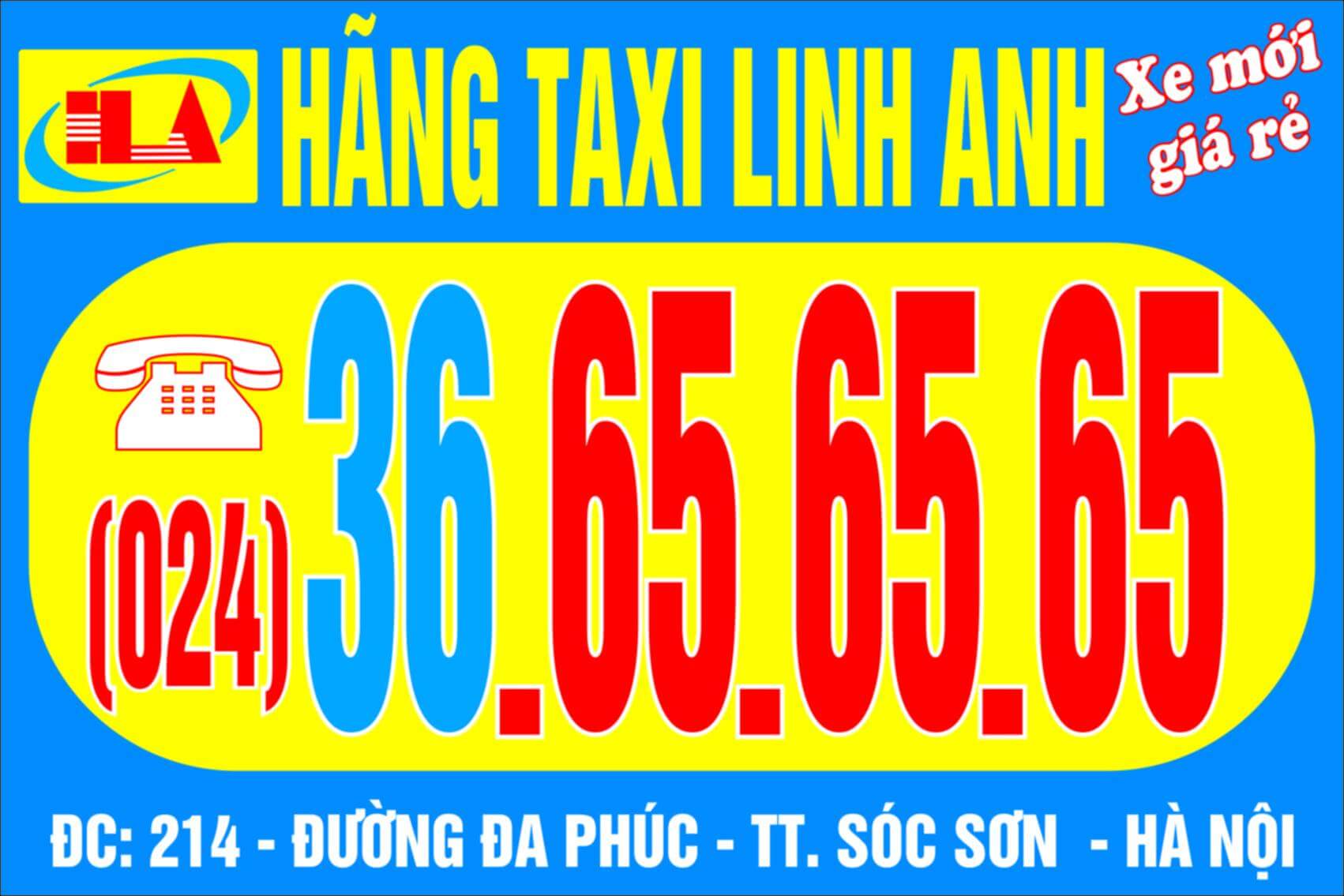 Số liên hệ tới taxi Linh Anh ở Sóc Sơn 